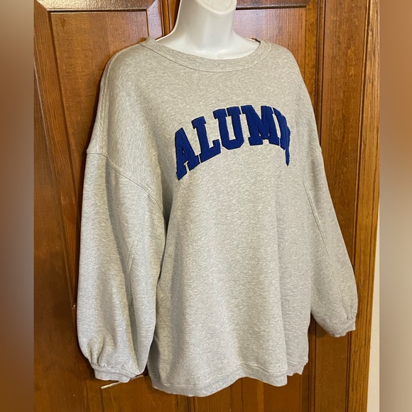 Aero Alumni Gray Crewneck Sweatshirt Oversized Size Medium Athleisure - Picture 3 of 13